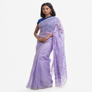 Lavender Half-silk Saree